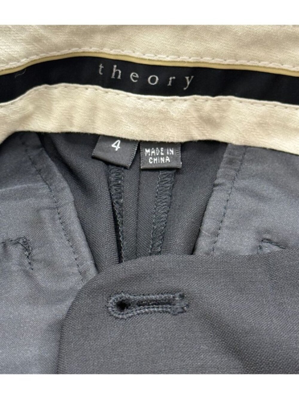 Theory Women's Black Gellar Capri Trousers Pants Wool Stretch Minimalist Size 4 - Picture 7 of 10